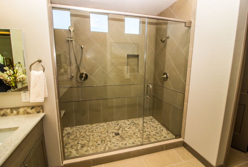 Black Frameless Glass Shower
